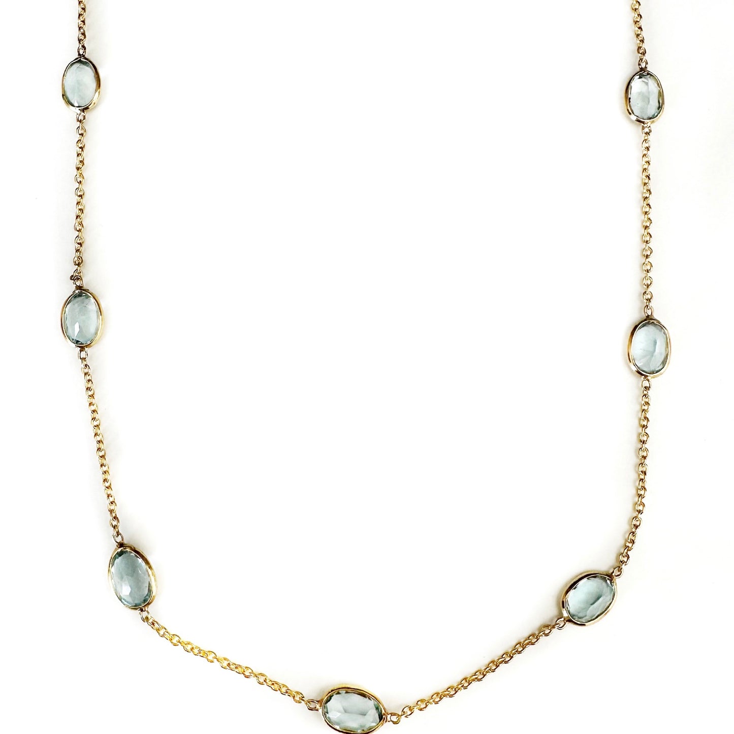 Marco Bicego Lunaria 18k Gold Aquamarine Necklace